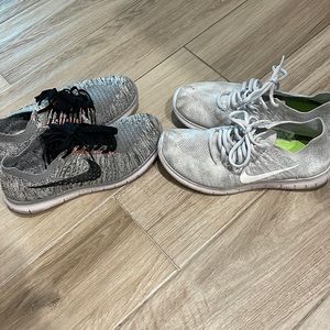 Two pairs of Nike Free flyknit